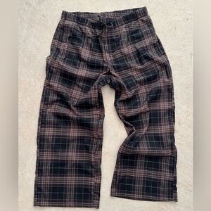American Eagle Outfitters Black and Brown Plaid Pants